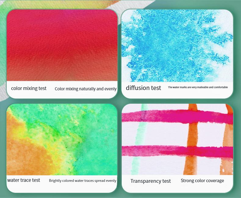 Oil Paints 128 Color Solid Watercolor Paint Set Art Supplies Pearlescent Color Fluorescent Color Candy Color Watercolor Painting_voghion.com