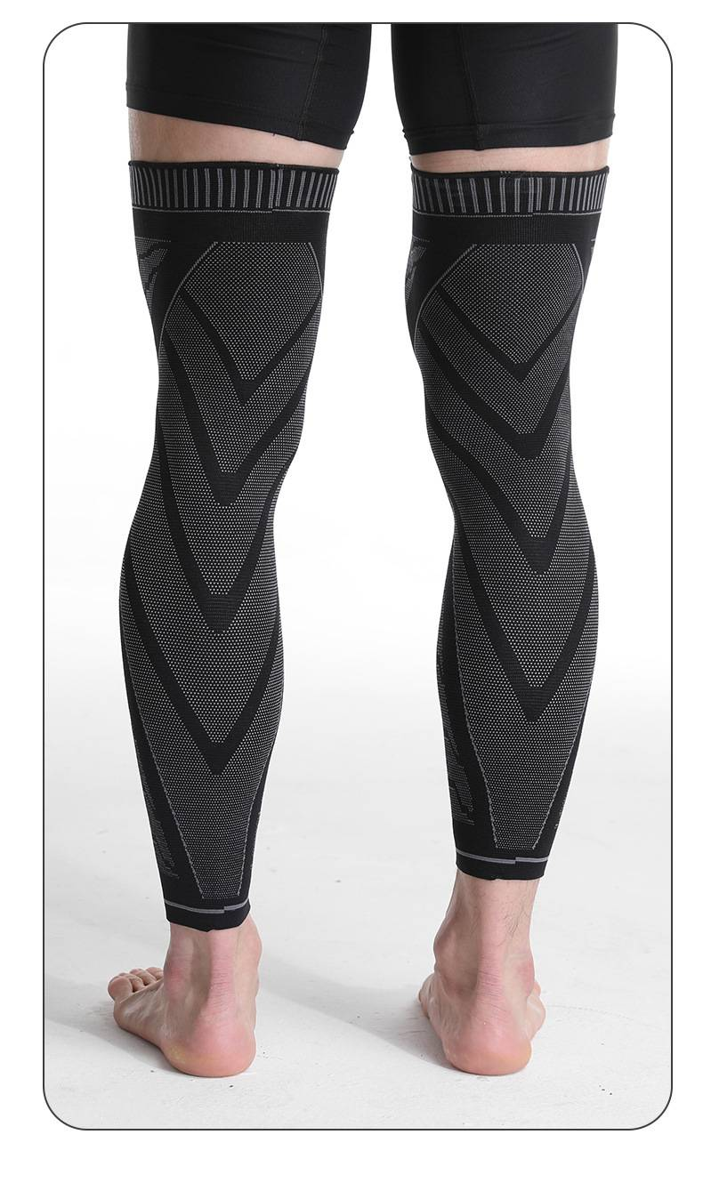 Ginocchiere estese per basket con protezione per coscia e polpaccio - Manicotti a compressione in nylon traspirante per uomo e donna (coppia)_voghion.com