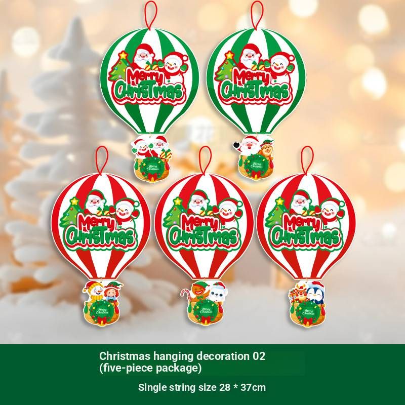 Elegant Christmas Hanging Ornaments Set – 5-Piece Decorative Paper Hangings For Store Windows, Classrooms & Holiday Parties_voghion.com