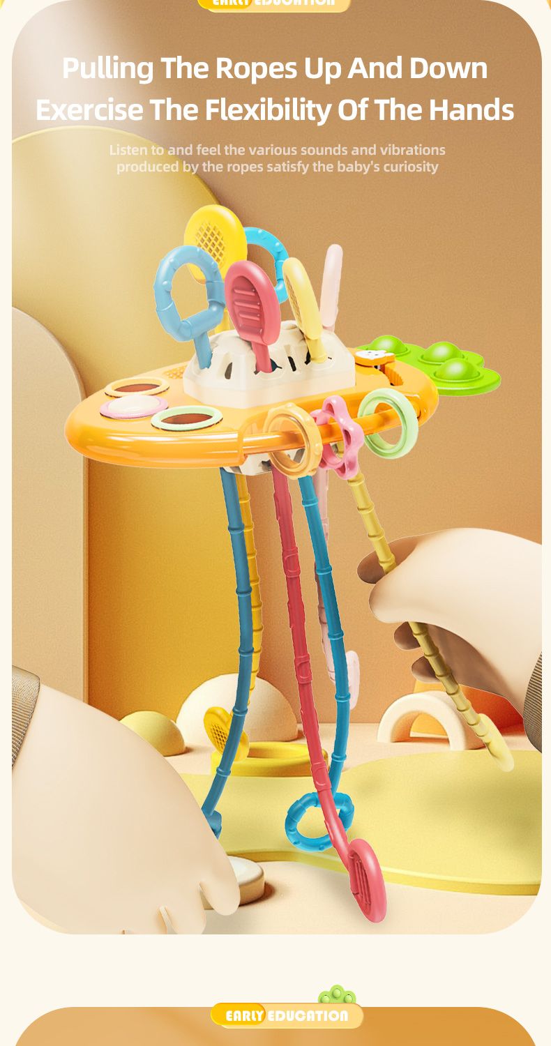 Baby Silicone Pull String Toys Radish Carrot Finger Training Toys Baby Early Education Enlightenment Interactive Game Radish Toy_voghion.com
