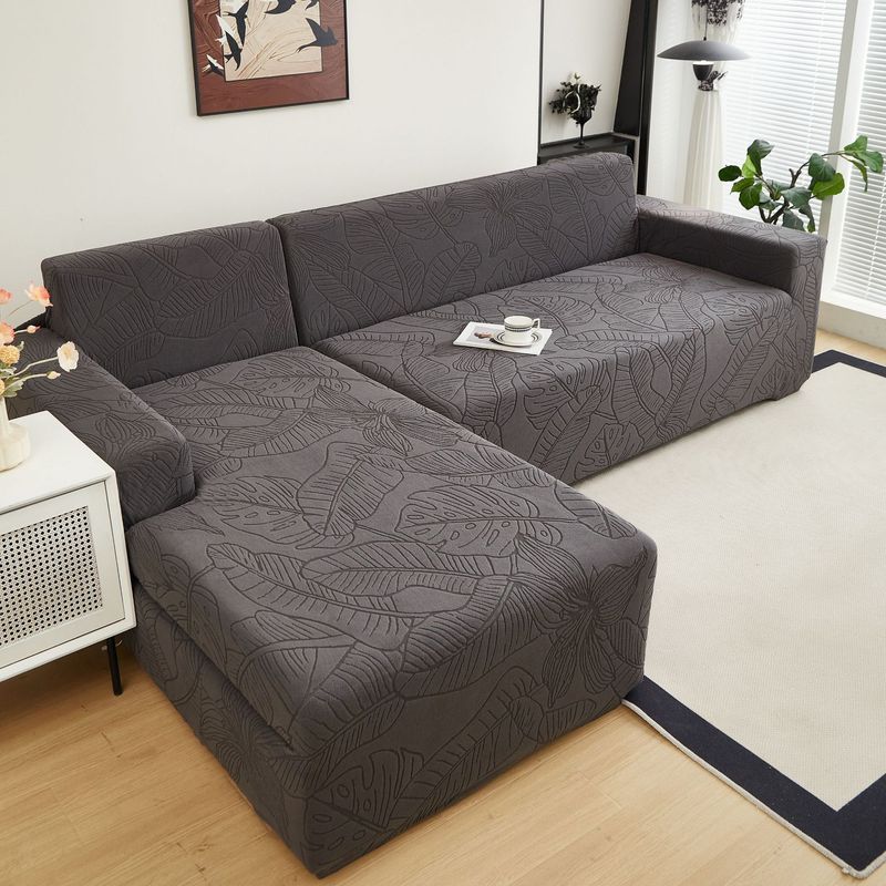 Copridivano Jacquard – Copridivano elastico a copertura totale, anti-gatto e antiscivolo, adatto a divani componibili/divani a due posti_voghion.com