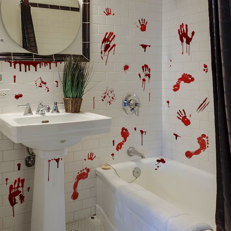 Aufkleber Halloween Blut Handabdruck Fußabdrücke Dekorative Wandaufkleber Fensteraufkleber Wohnzimmer Schlafzimmer Hintergrund Home Dekoration Aufkleber_voghion.com