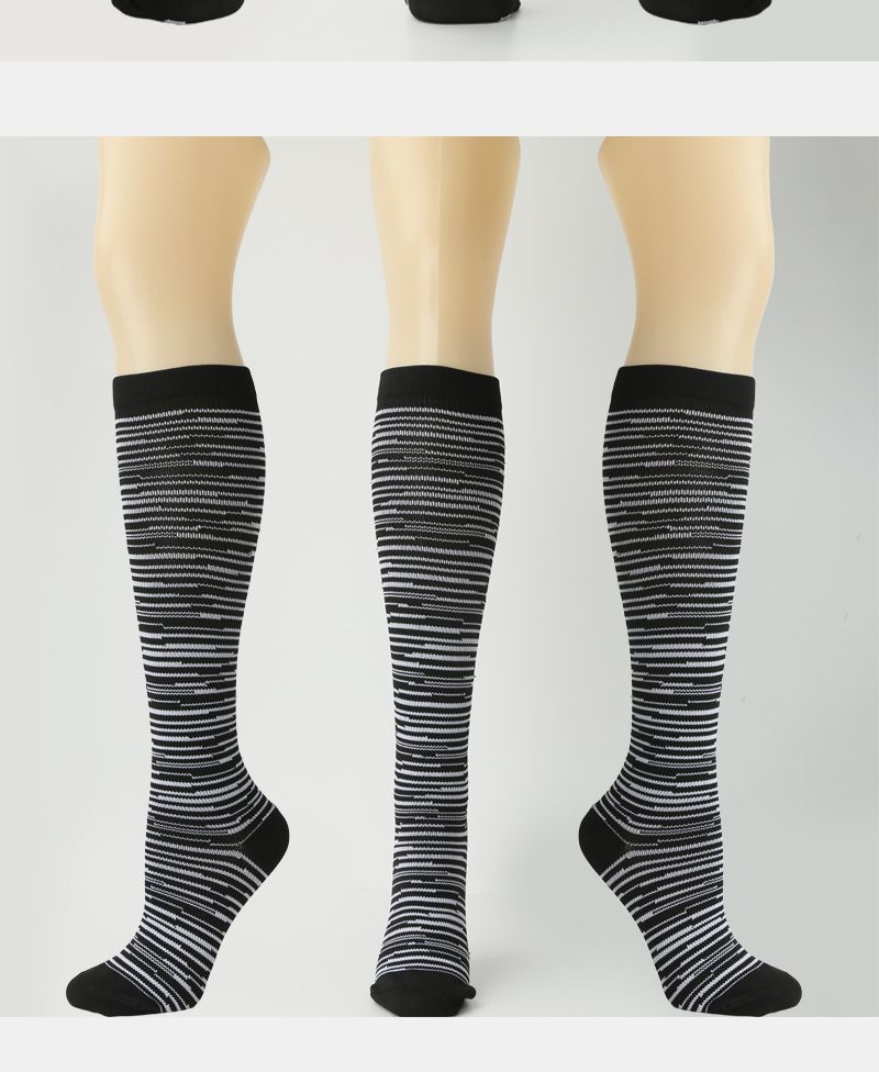 Calcetines de compresión deportivos de verano Calcetines deportivos Calcetines elásticos Medias blancas y negras para hombres y mujeres Calcetines de presión_voghion.com