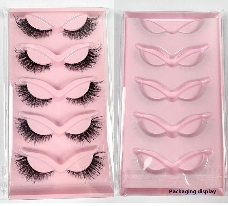 2024 Hot Selling 5-pair Slanted Flying Fox Style False Eyelashes Naturally Thick Curled Eyelashes Cat Eyelashes_voghion.com