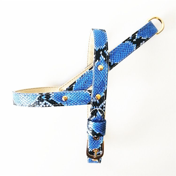 Morbida pettorina in pelle con motivo a serpente, guinzaglio, collare, accessori per animali domestici, nuovo arrivo_voghion.com