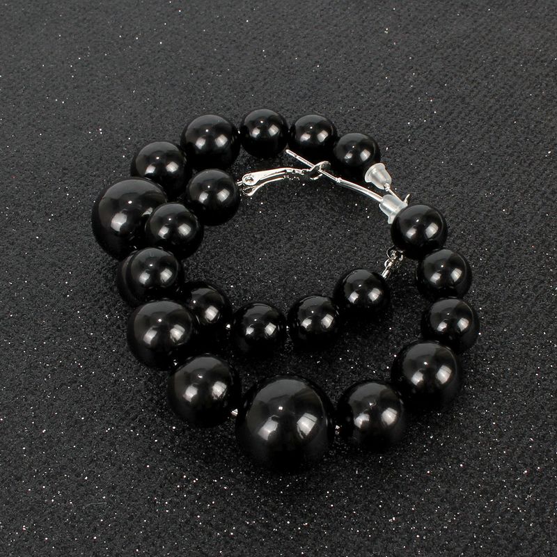 Exaggerated with fashionable large circles imitating pearl for women, hook earrings 22490_voghion.com