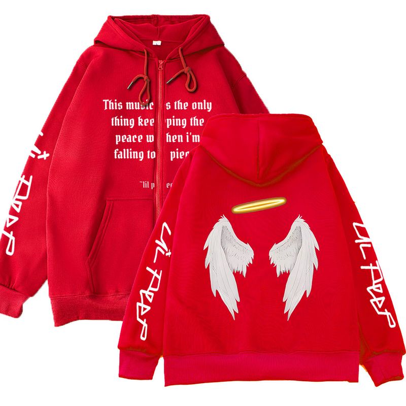 Felpa con cappuccio streetwear con stampa ali d'angelo - Felpa oversize con cerniera per donna | Pullover unisex alla moda | Comodo misto cotone | Colori assortiti (S-XXXL)_voghion.com