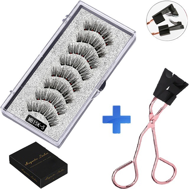 4 paia di ciglia magnetiche naturali con magnete 3D ciglia magnetiche fatte a mano Set di pinzette Ciglia di visone_voghion.com