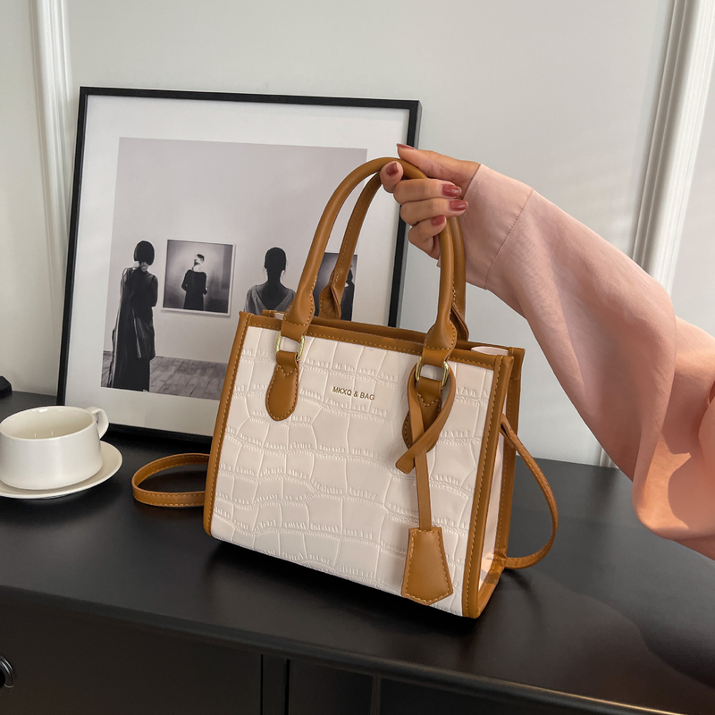 Sac fourre-tout Sac pour femme de grande capacité Nouveau sac à main Motif pierre en relief Europe et États-Unis Sac de banlieue à une épaule diagonale à la mode_voghion.com