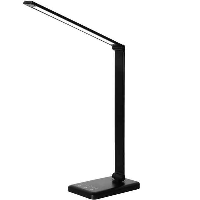 LED-Schreibtischlampe mit 5 Helligkeitsstufen und 5 Beleuchtungsmodi, dimmbares, augenschonendes Lesetischlicht für das Home-Office, Tischlampenleuchten_voghion.com