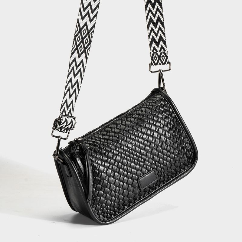 Borsa a tracolla larga in PU tinta unita da donna, stile bohémien_voghion.com