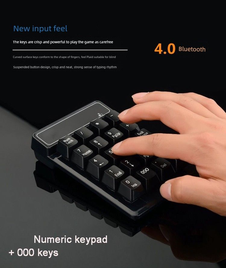 Mini Bluetooth Drahtlose Digitale Tastatur Externe USB Verdrahtete Desktop-Computer Notebook Buchhaltung Finanz Kassierer_voghion.com
