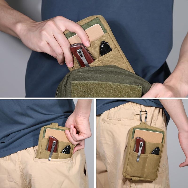 Neue multifunktionale Aufbewahrungstasche im Militärstil, tragbar, Münzgeldbörse, Kartenhalter, Outdoor-EDC-Werkzeugtasche_voghion.com