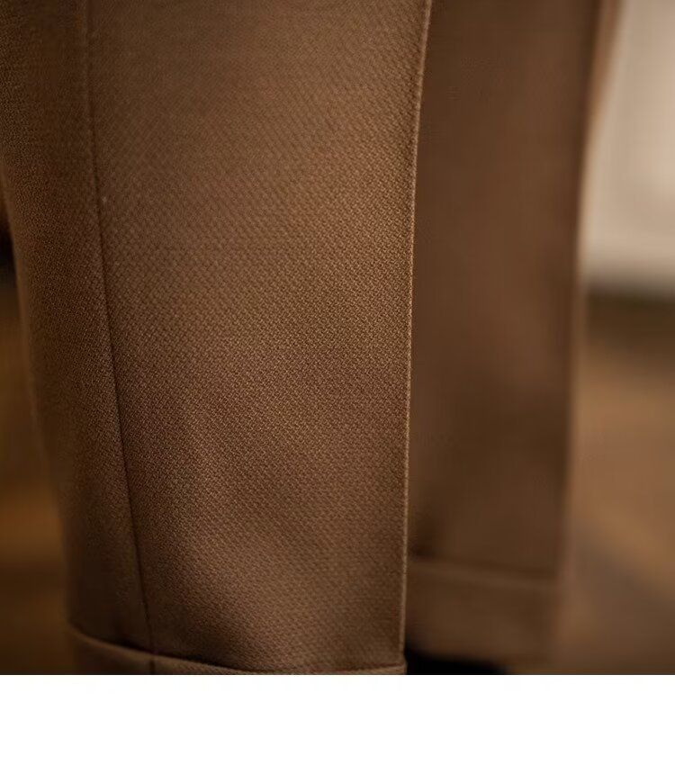 Herrenbekleidung Lässige Anzughose mit hoher Taille Herren Herbst Paris Schnalle Business Drape Gerade Hose Naples Retro Drape Anzughose_voghion.com