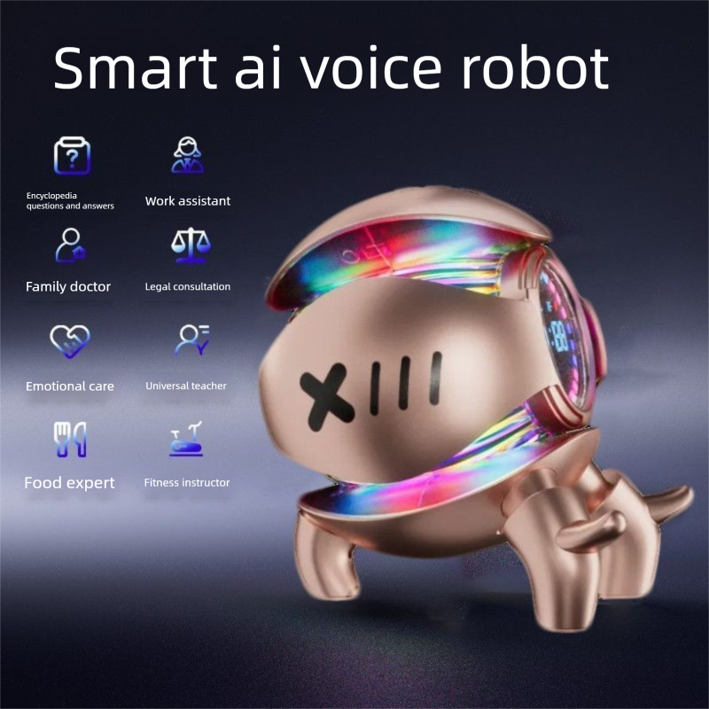 1 Mecha Little Monster Bluetooth Speaker Innovative Night Light Clock Cyber Car Desktop Robot_voghion.com