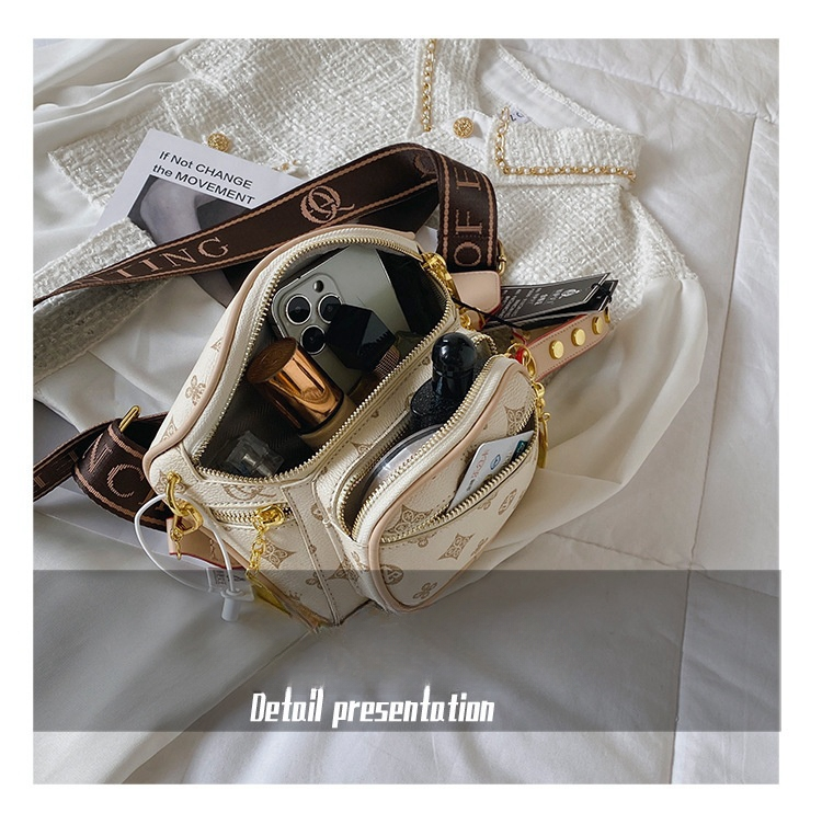 Designer Nisch Retro gedréckte Broschtbeutel fir Dammentasch, Taillebeutel fir Crossbody Fraen Casual Ënneraarmtasch, High-End_voghion.com