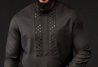 Men'S Ethnic Style Suit Shirt And Solid Color Pants 2-Piece Set_voghion.com