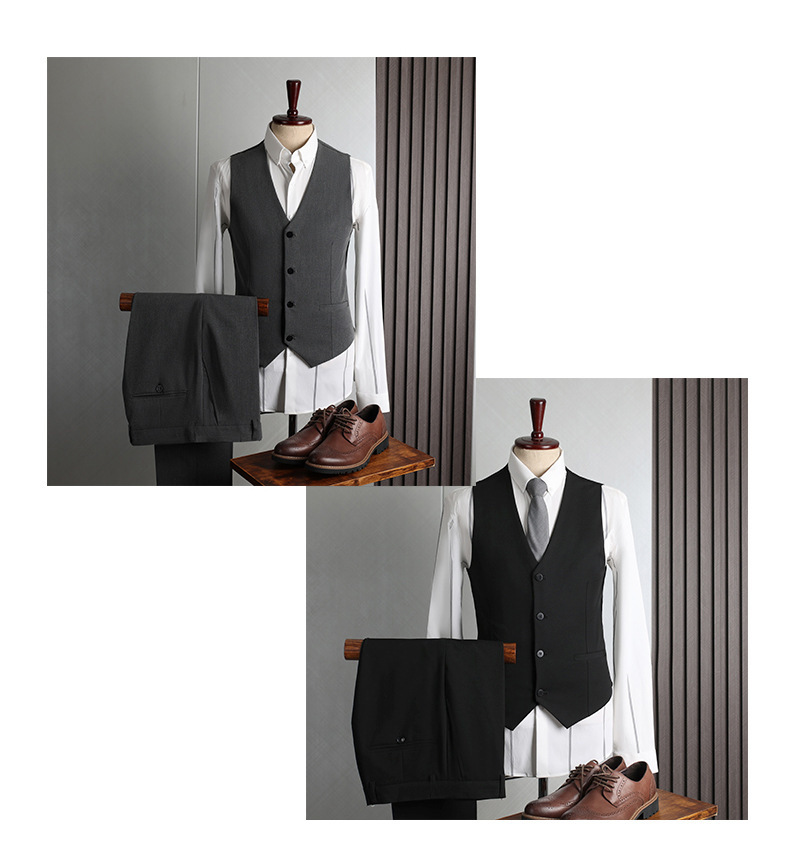 Roupas masculinas Terno de fileira dupla Roupa formal masculina Negócios Casual Moda Slim-Fit Plus Size Banquete Casamento Terno pequeno Homem_voghion.com