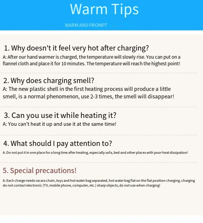 hot water bag electric hand warmer hot water bag warm baby rechargeable explosion proof heating three piece waist bag plush_voghion.com