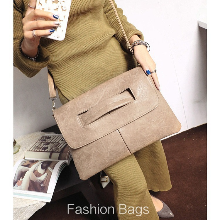 Bolsa de ombro transversal de PU com alça de mão e bolsa clutch fashion de grande capacidade_voghion.com