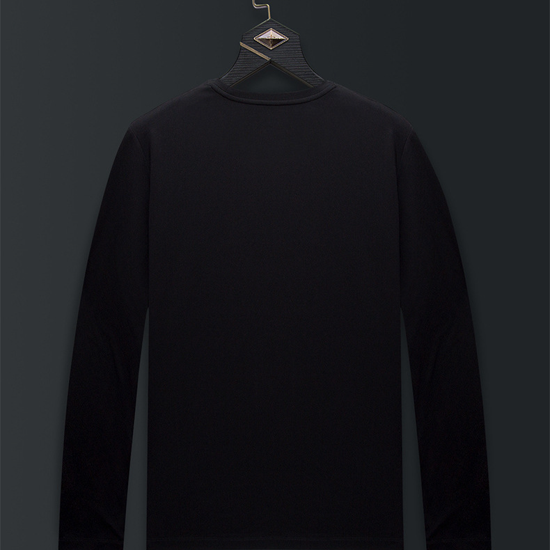 Herrenbekleidung Langärmliges Unterhemd für Herren, Modisches T-Shirt im neuen Herbststil, Oberbekleidung, Elastische Große Herrengröße, Heißer Diamant-Löwenkopf_voghion.com