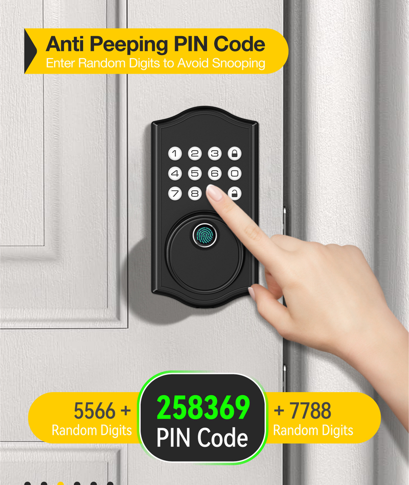 Deadbolt Lock Bedroom Door Fingerprint Password Wooden Door Office Door Fingerprint Password Lock_voghion.com