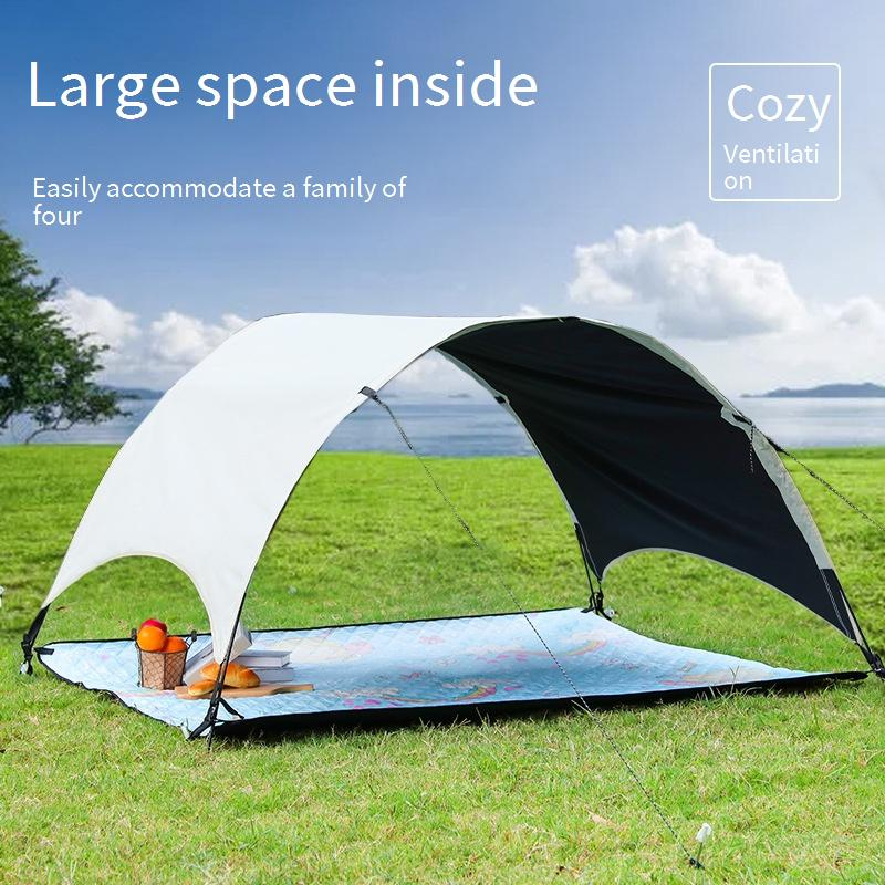 Blackout Camping Canopy Tent Waterproof UV Protection Sun Shelter With Portable Picnic Mat Arc Design Lightweight Easy Setup_voghion.com