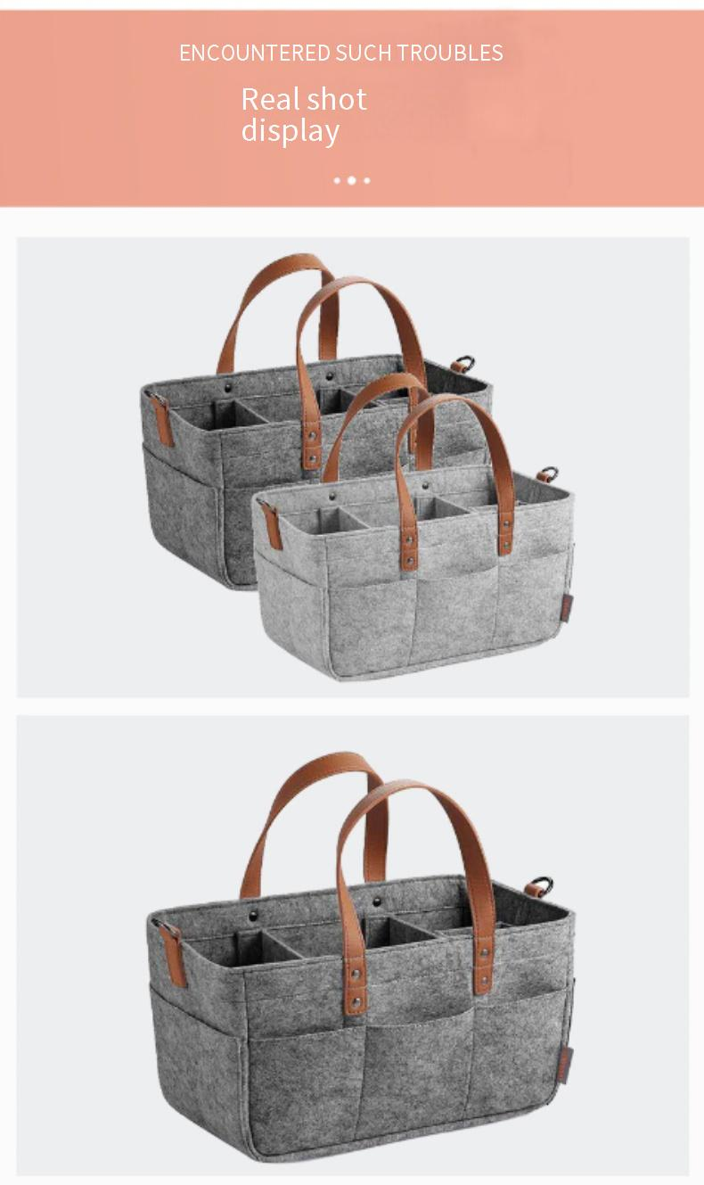 Premium Felt Diaper Bag - Multi-Functional Organizer For Baby Essentials (Portable, Adjustable Strap, Spacious Pockets, New Design)_voghion.com