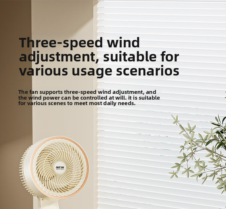 Air Circulator Fan - Ultra Quiet Floor Standing Fan For Home 3-Speed Adjustable With Powerful Airflow Energy Saving & Wide Oscillation_voghion.com