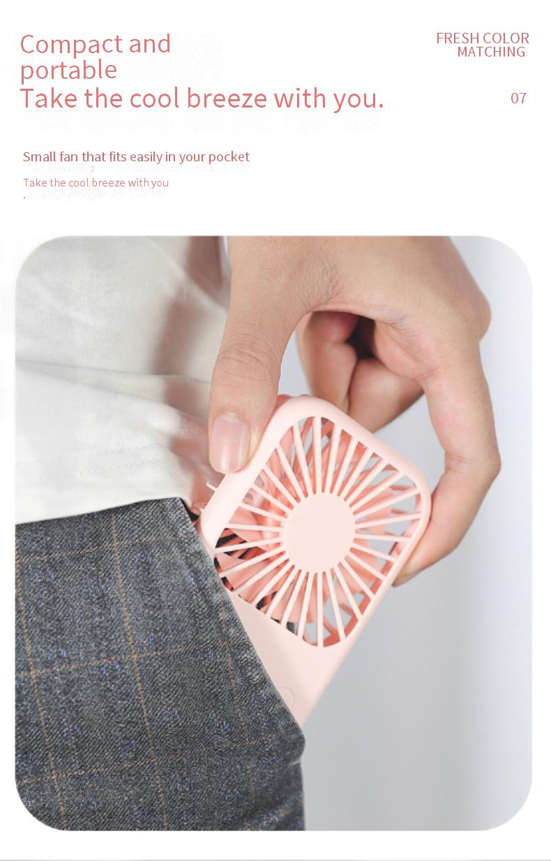 Portable Mini Pocket Fan - USB Rechargeable 3-Speed Adjustable Ultra-Lightweight Personal Cooling Fan For Outdoor Travel & Office Use_voghion.com