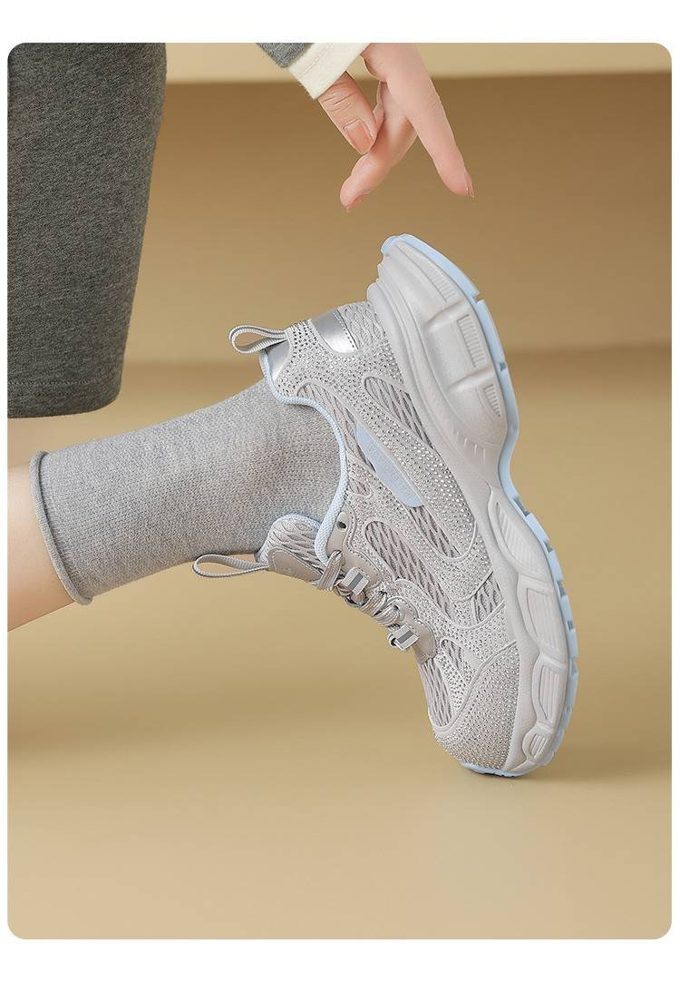Cameido Women's Silver Ultra-Fine Round-Toed Casual Shoes For Daily Commuting_voghion.com