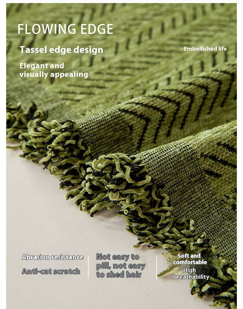 Premium Chenille Herringbone Sofa Cover - Universal Fit, Anti-Scratch, Stylish Protection For Couches And Sectionals (Multiple Sizes & Colors)_voghion.com