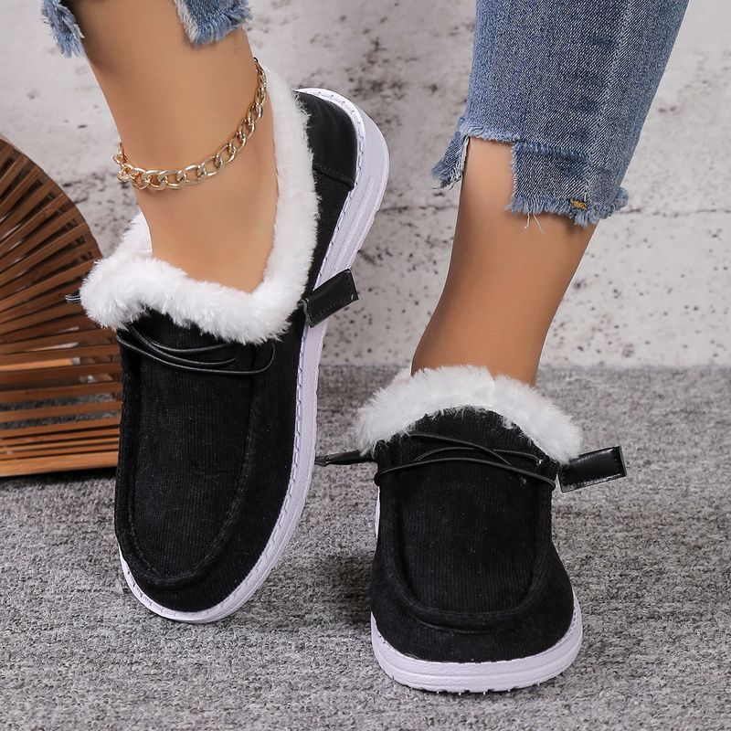 Women's Shoes Low Heel Cotton Casual Shoes With Thick Sole, Round Toe, Comfortable And Warm For Winter Spring Fall_voghion.com