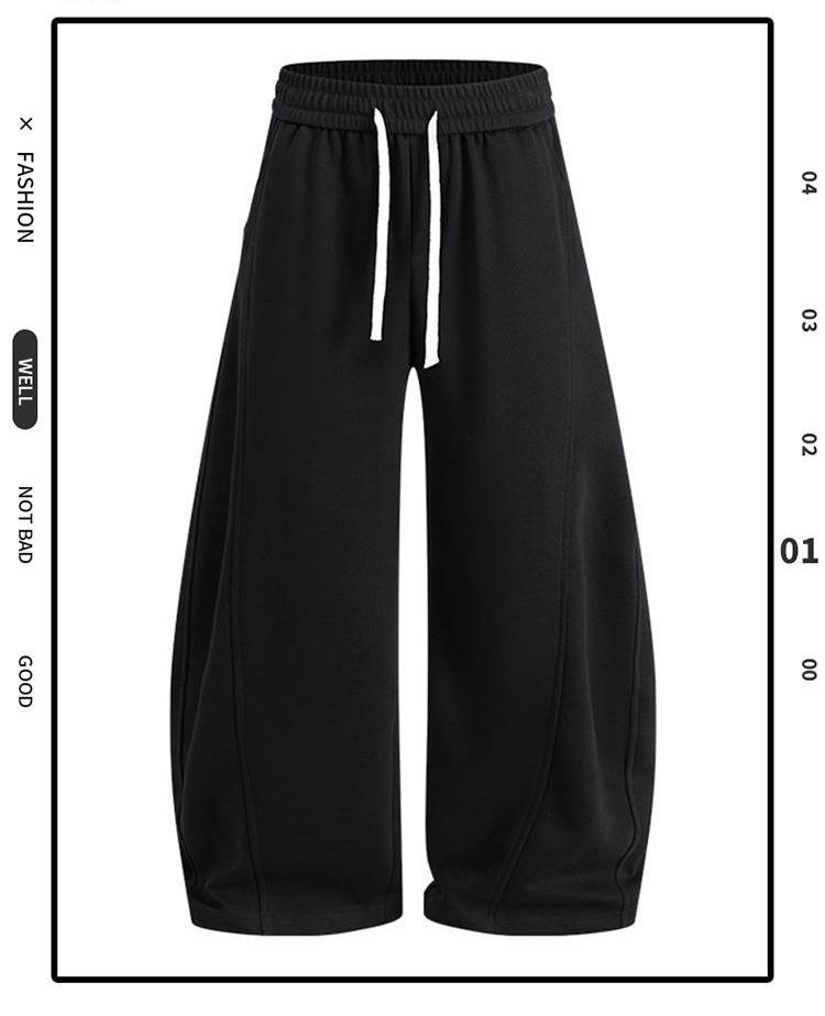 Men’s Casual Drawstring Jogger Pants – Relaxed Fit, Straight Leg, Cotton Blend (M-4XL, Black/Grey/Heather Grey, Everyday & Streetwear Essential)_voghion.com