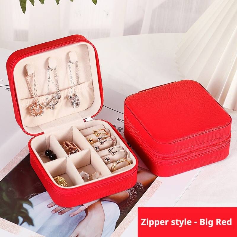 Elegante Schmuckbox aus PU-Leder – anpassbare Fächer für Ringe, Ohrringe und Halsketten (10 x 10 x 5 cm, 8 Farben)_voghion.com