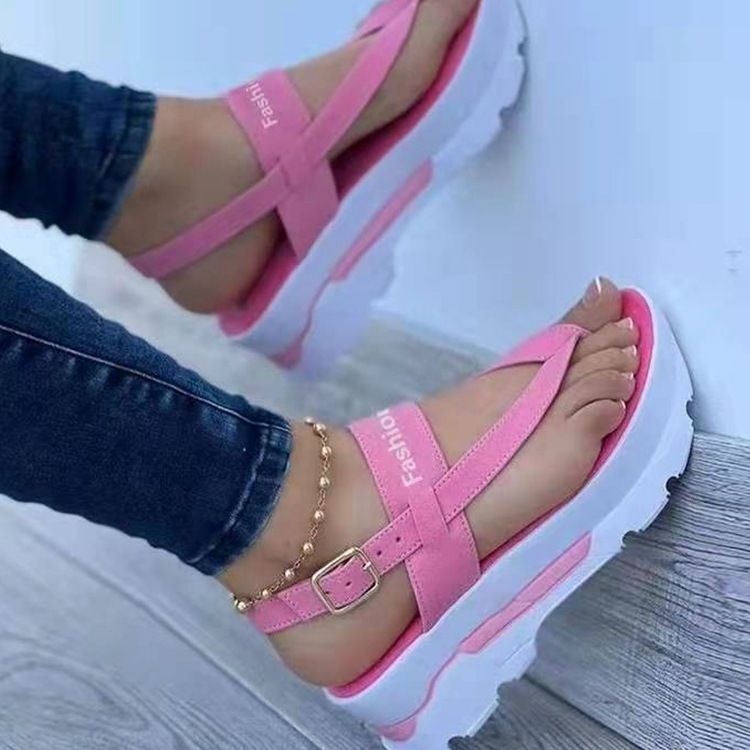 2024 Sommer Neue Plus Size Wedge Toe Strap Dicke Sohle Outdoor Römische Sandalen Für Frauen_voghion.com