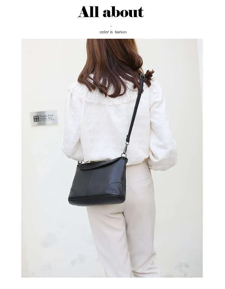 Schultertasche aus echtem Rindsleder, Obermaterial: Leder, lässig, schlicht, Business-Stil, mit strukturierter Oberfläche, für Damen._voghion.com