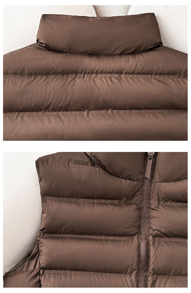 Leichte, gesteppte Pufferweste für Damen mit Stehkragen, lässige, ärmellose Slim-Fit-Jacke für das ganzjährige Layering_voghion.com