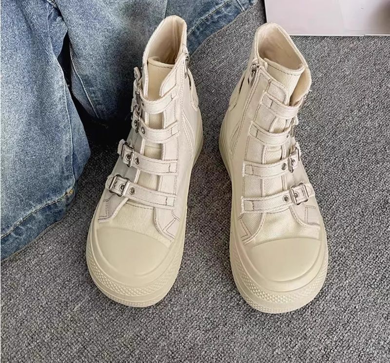 Denim Ankle Boots 2025 Fall/Winter New Women's Chunky Sole Height-Boosting Casual Shoes_voghion.com