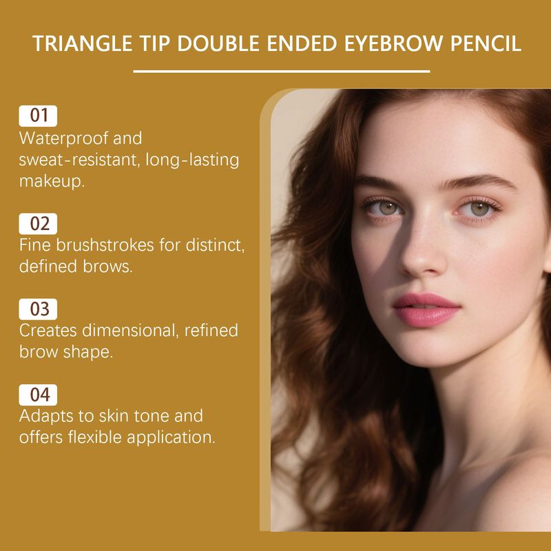Zephoco Black 2-in-1 Rotating Eyebrow Pencil Smooth Strokes Smudge-Resistant Create Natural Three-Dimensional Wild_voghion.com