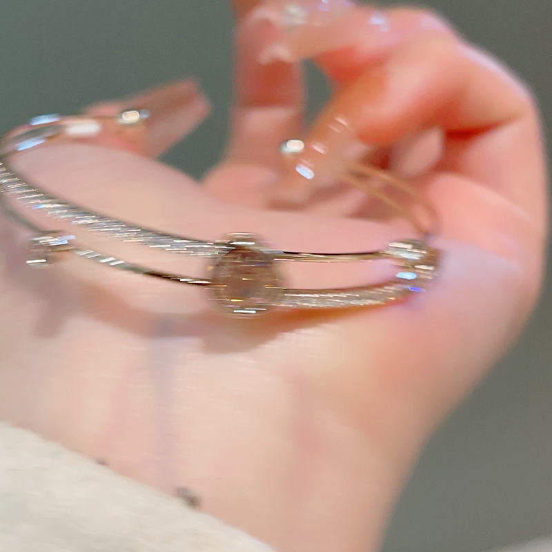 Dobbeltlags guldbelagt zirkon armbånd mode OL stil pink cirkel zirkon armbånd kvinde J377_voghion.com