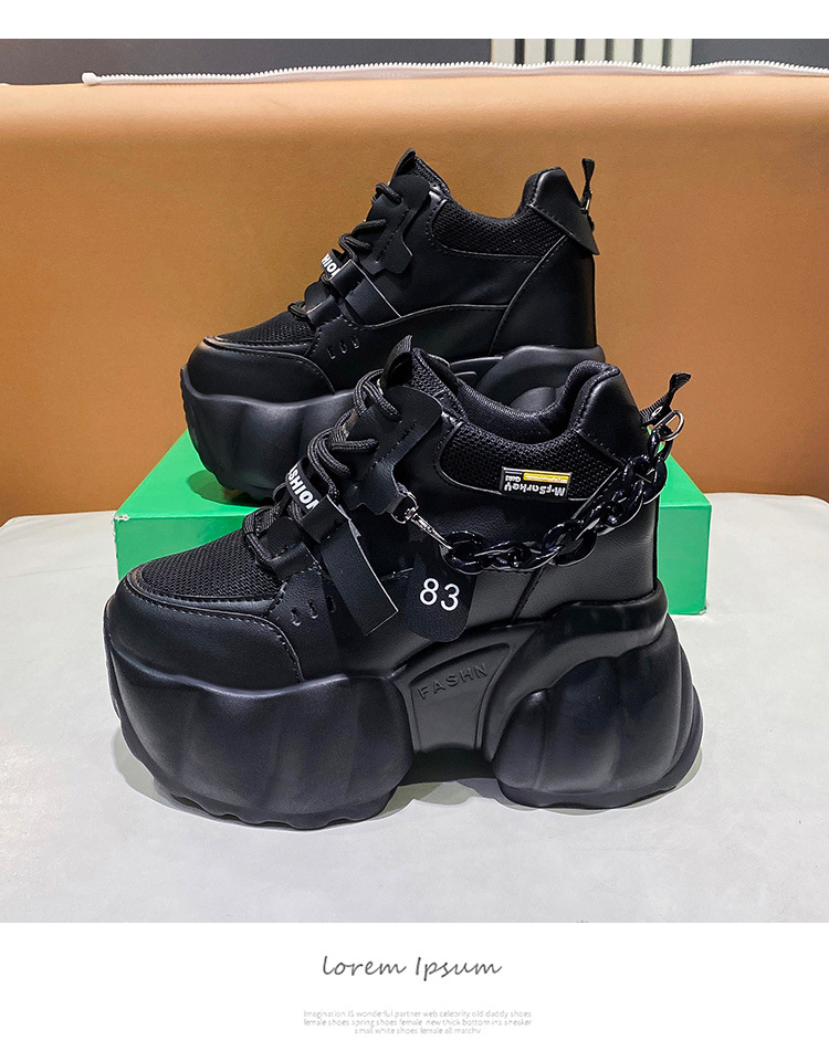 P7 Buty na platformie Łańcuchy Damskie trampki Podwyższone oddychające buty na co dzień Obuwie designerskie dla kobiet Modne trampki z grubą podeszwą_voghion.com