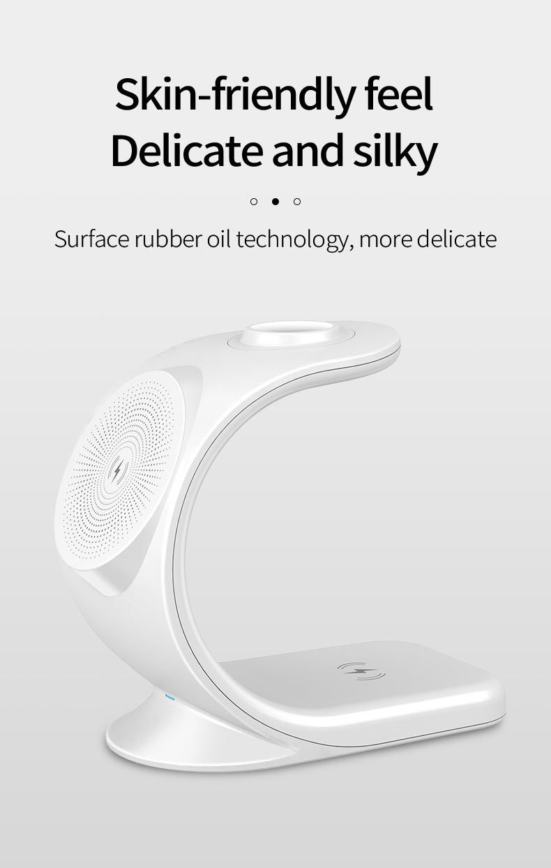 Neues kabelloses Laden, geeignet für Apple Huawei, intelligentes 15-W-Schnellladen, vertikaler Drei-in-Eins-Telefonhalter_voghion.com