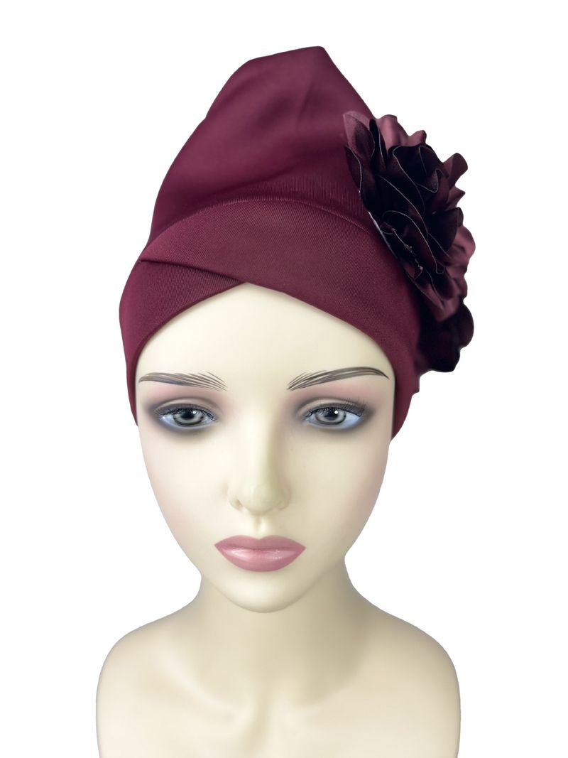 Damen Hijab Hut übertrieben Hut Luftschicht Seite große Blume Hut Moslemischer Hut Baotou Hut_voghion.com