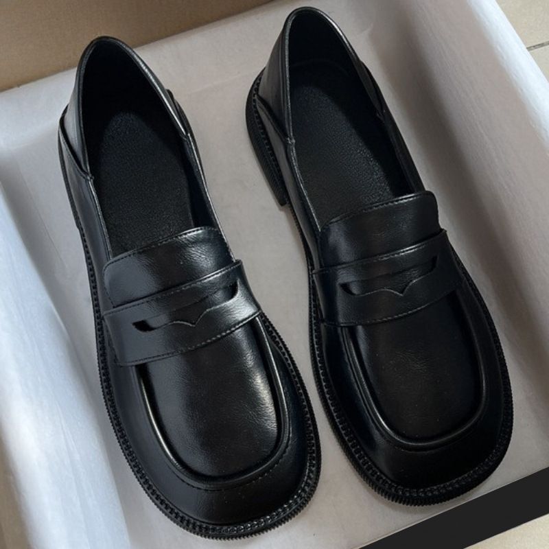 Echtes weiches britisches kleines Leder für Frauen, 2025 neue Stil faule Menschen, One Foot Stepping Le Fu Schuhe, modische koreanische_voghion.com
