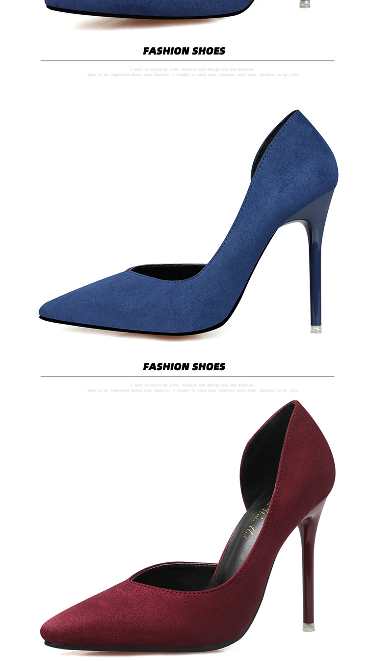 8915-3 Korean version fashionable and minimalist slim high heeled suede for slimming effect, shallow mouthed pointed_voghion.com