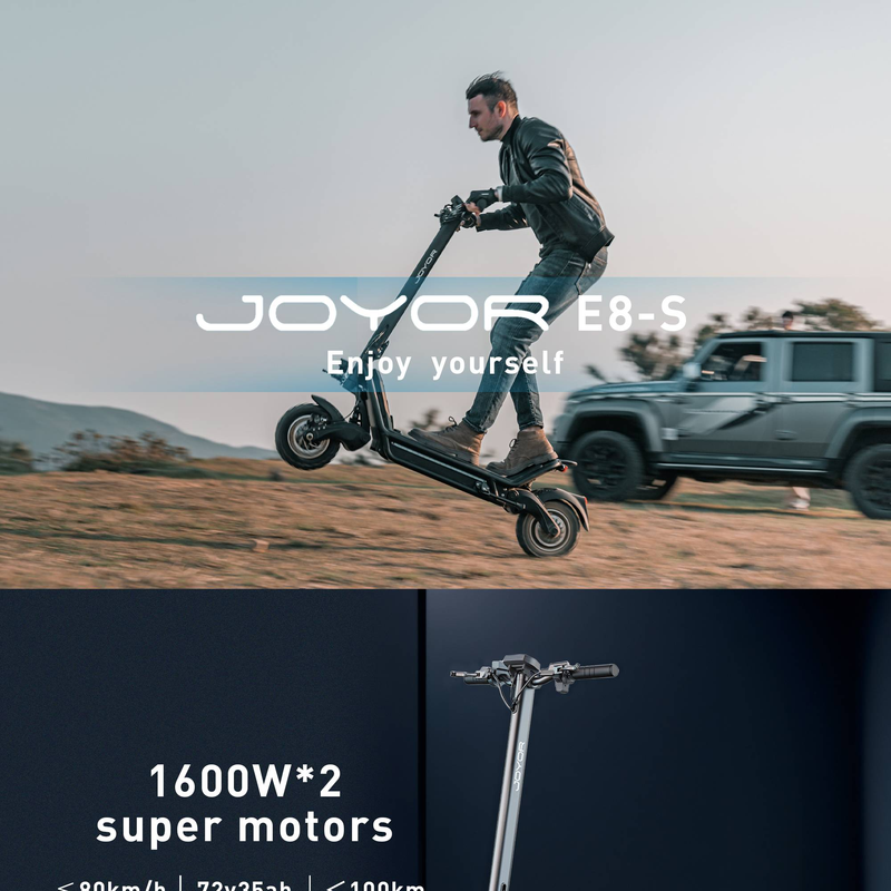 JOYOR E8-S 11" visureigis elektrinis paspirtukas 2*1600W variklis 72V 35Ah baterija_voghion.com