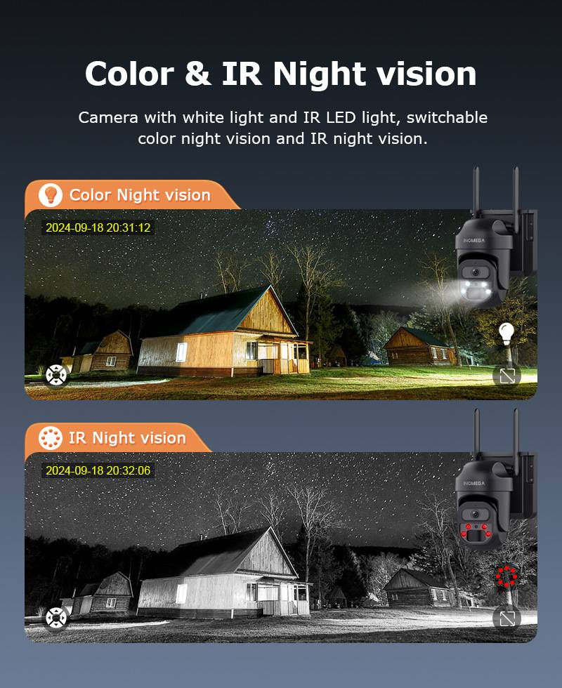 4G Solar Surveillance Camera House Camera Full Color Night Vision HD Low Power PTZ Guarantee Housing Property Against Thieves Family Live View_voghion.com