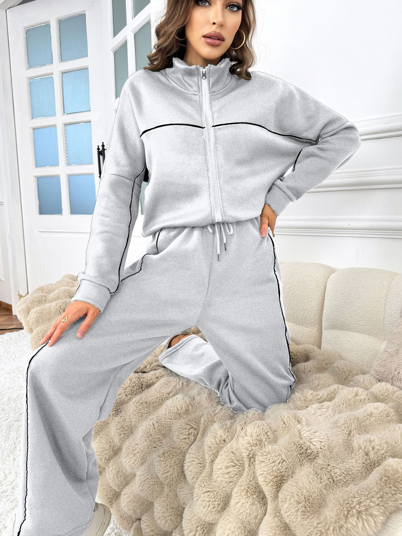 Vêtements pour femmes Mode décontractée Vêtements de sport simples Pantalons Costume deux pièces_voghion.com