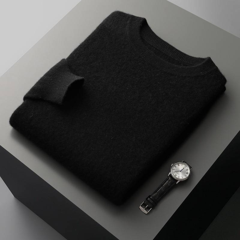 Men's Inner Layer With A Semi-high-neck Pullover Sweater And A Thick, Large-sized Cashmere Sweater For Autumn And Winter_voghion.com